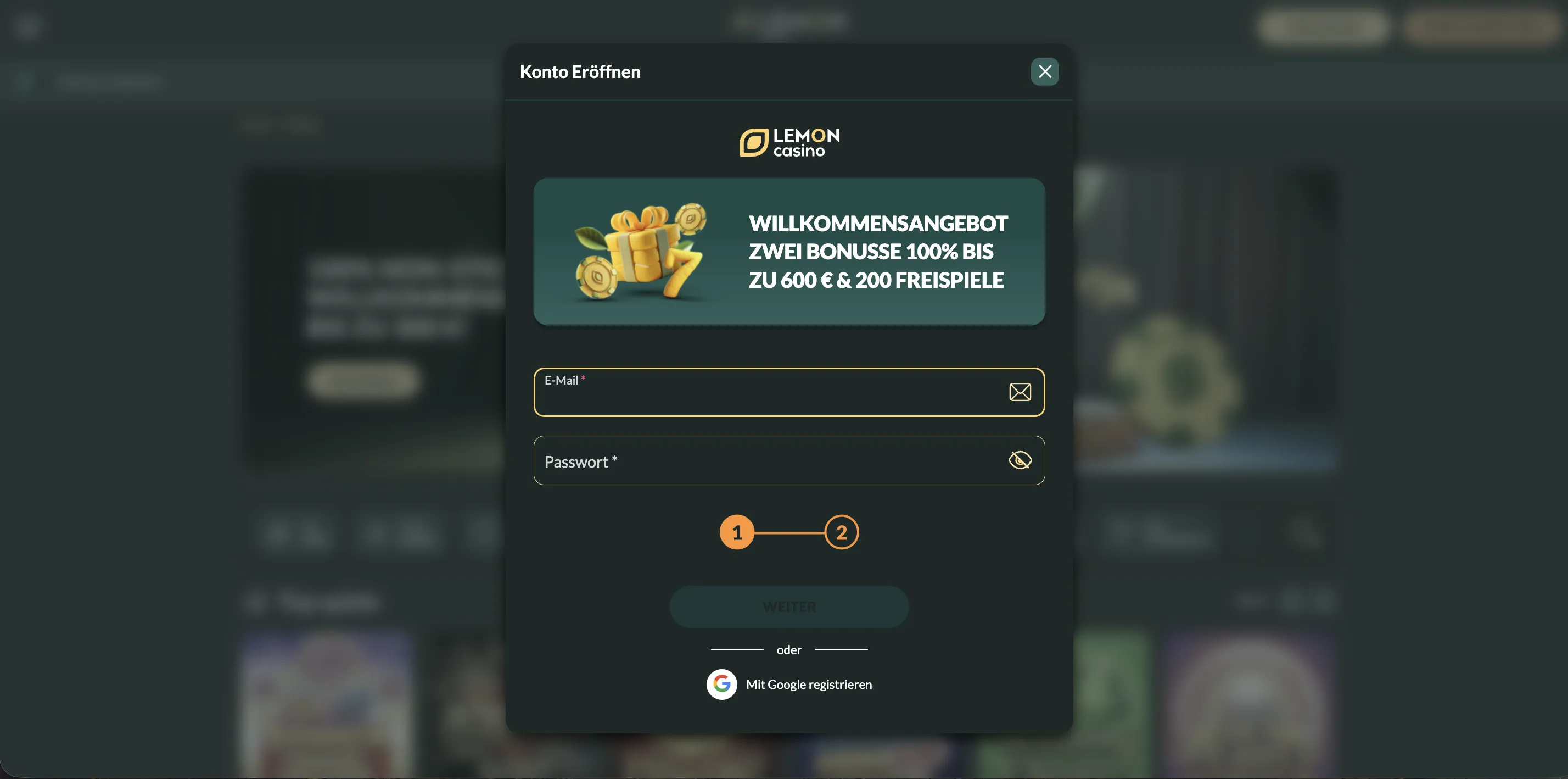 Anmeldung, Registrierung und Kontoeröffnung